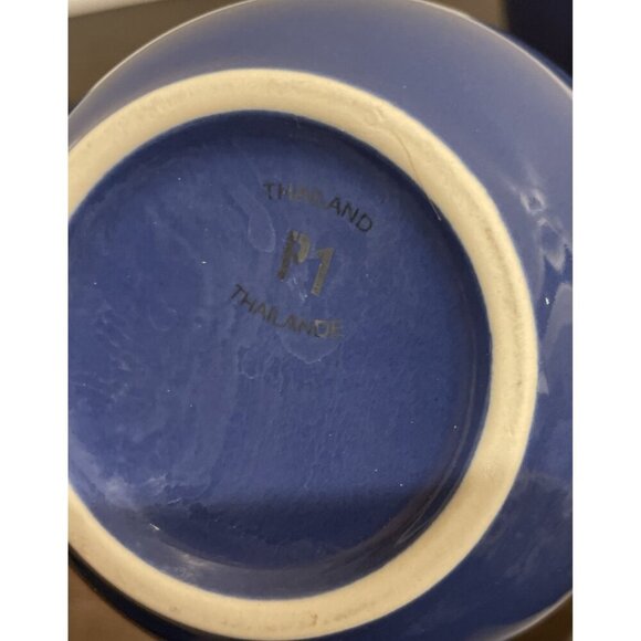 Pier 1 Blue Oversized Jumbo‎ Coffee Latte Soup Mug Mugs Set Of 2 Thailand - Picture 4 of 6